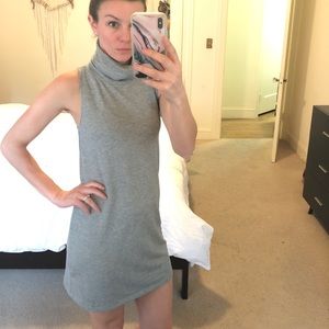 Grey turtleneck tank dress